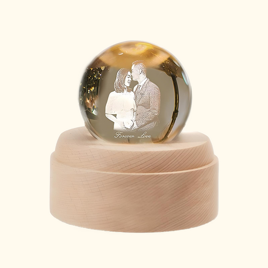 Crystal ball music box glass photo artwork