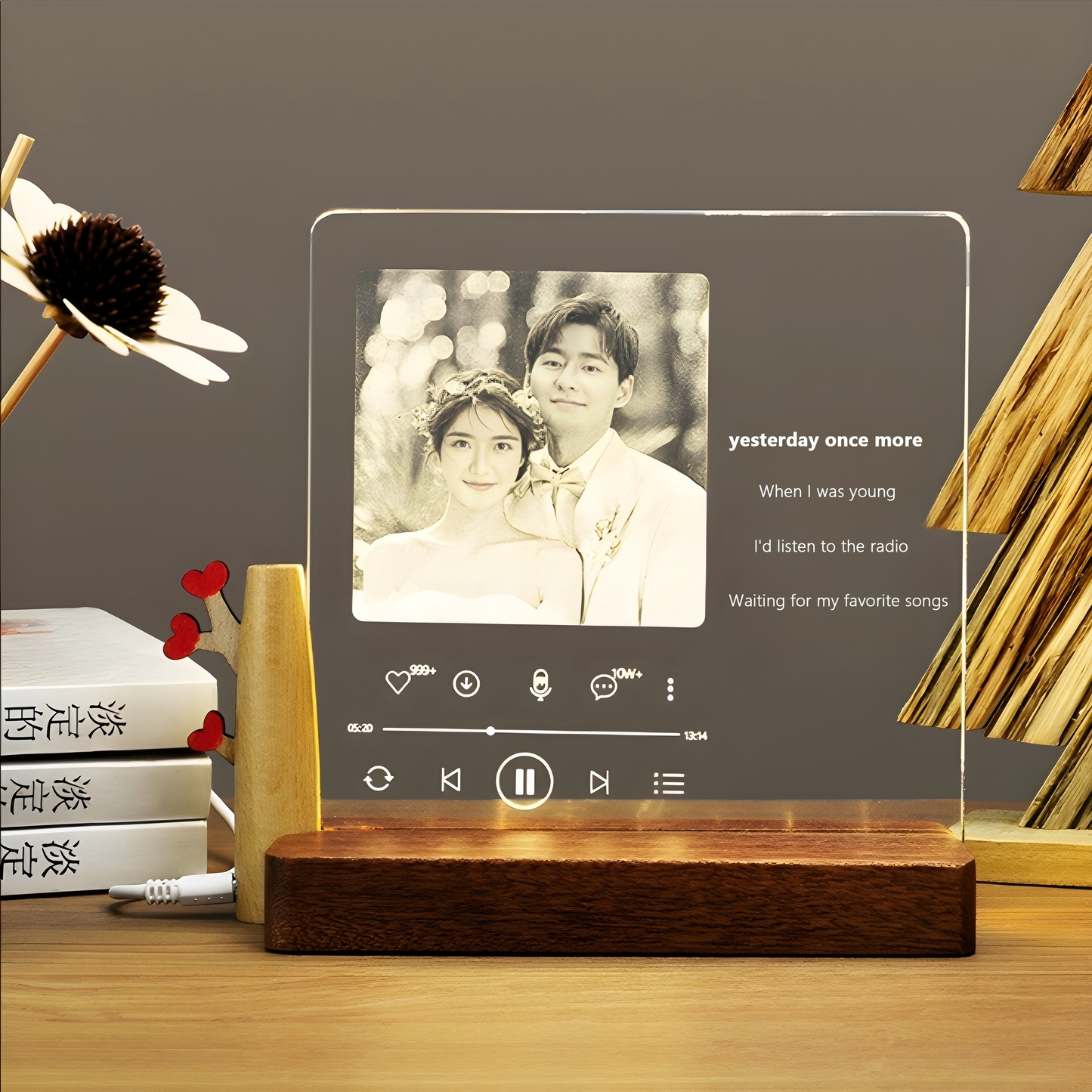 Music scene night light photo frame